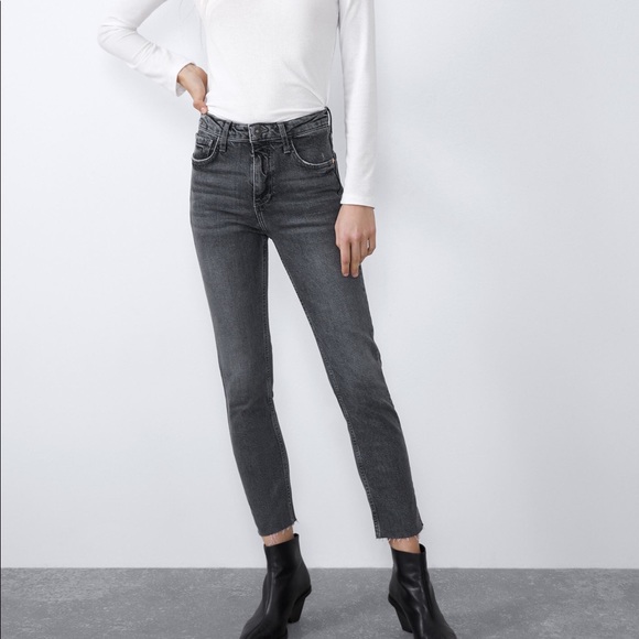 Zara gray Faded hi-rise jeans Size 38/6 - Picture 3 of 5